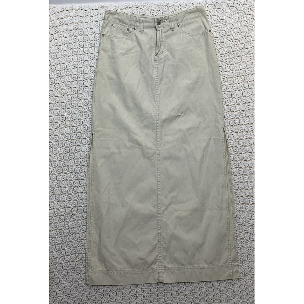 BKE Buckle Vintage Collins Long Skirt Women's 26 Beige Casual Skirt 100%Cotton